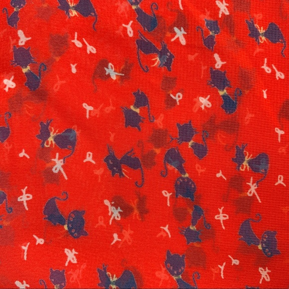 San Joy Sheer Tank Top with Cat Print, Keyhole - Picture 4 of 4